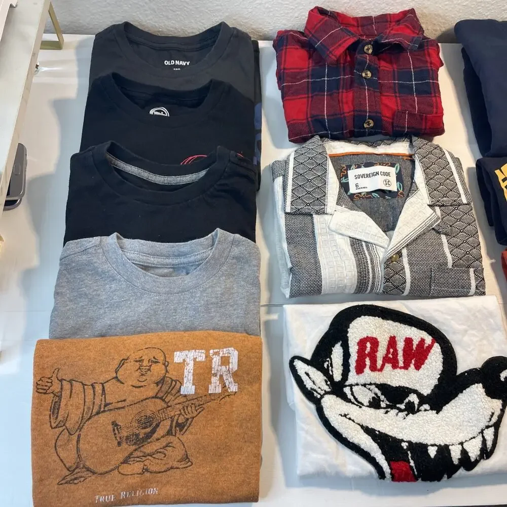 Huge Boys Lot 12 Pcs Size 6-7 T-Shirts True Religion Old Navy Fresh Beats Raw
